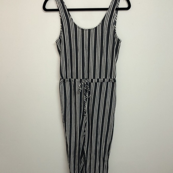 Drew Striped Jogger Jumpsuit Sleeveless Charcoal Grey Small - Picture 3 of 8